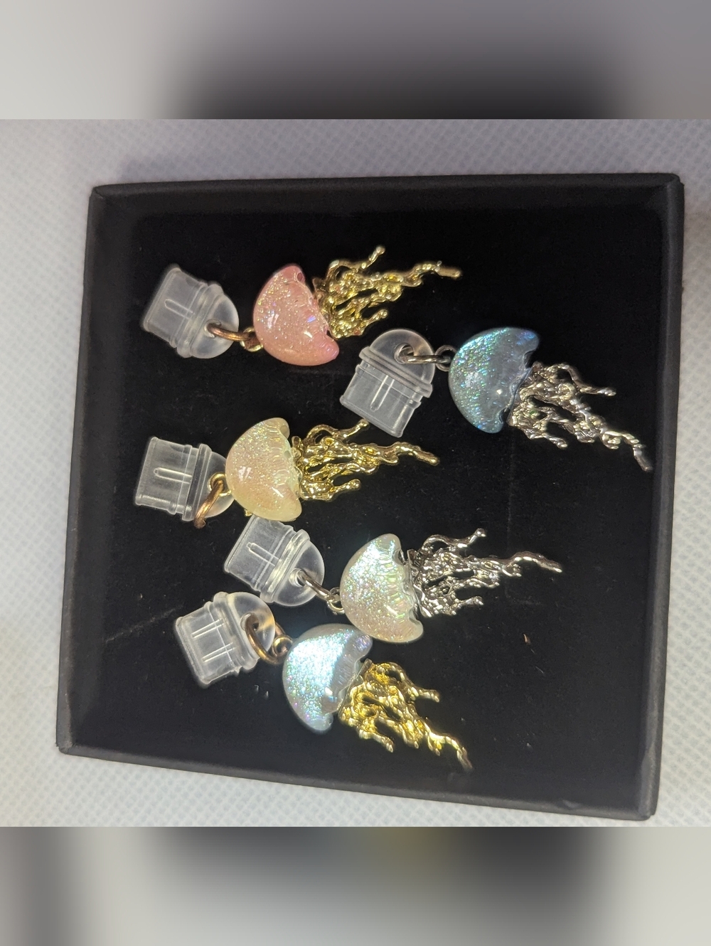 Glitter Jellyfish Phone Charm Ocean Kawaii Y2K Bag Charm Blue Pink